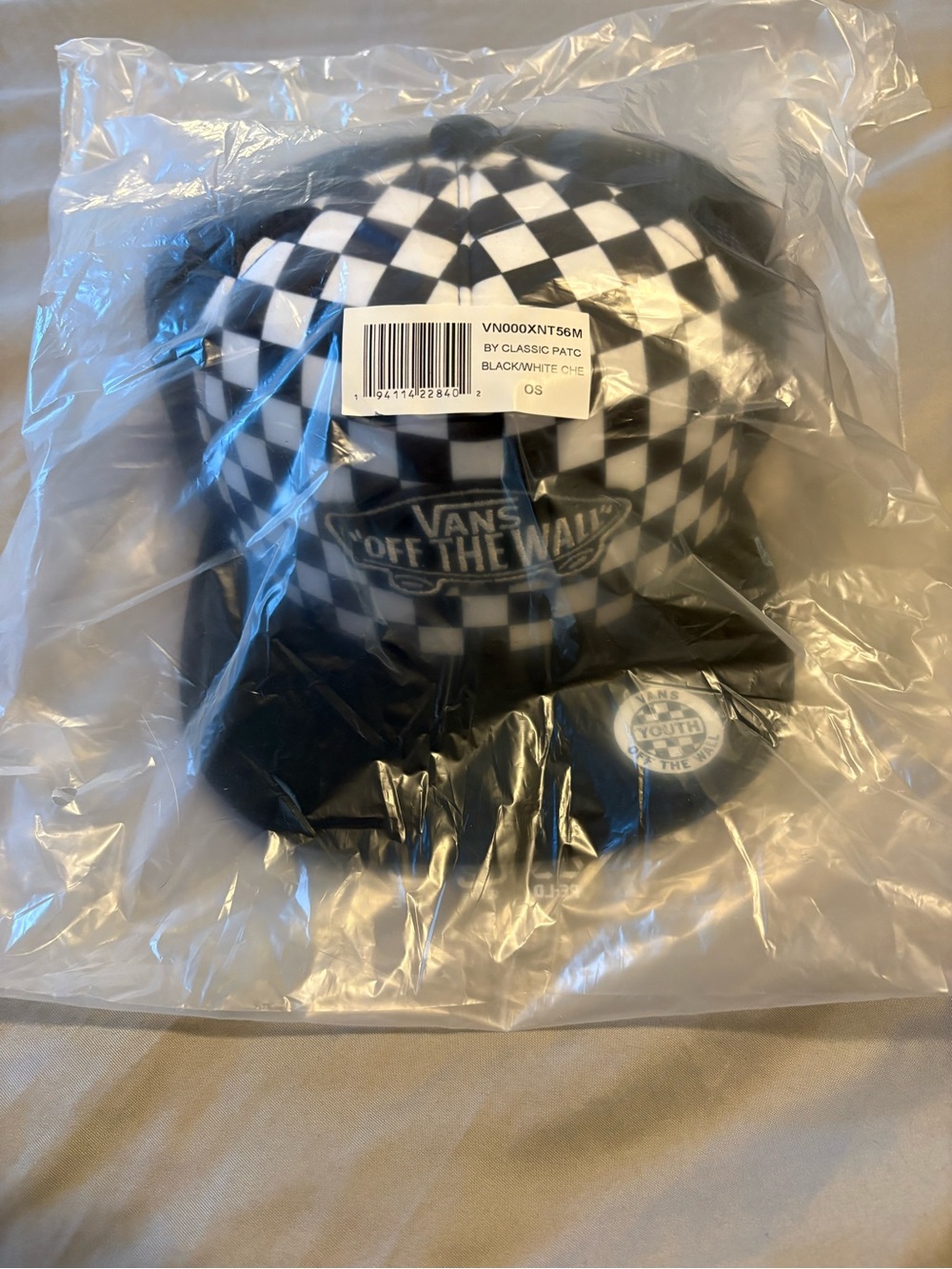 Vans Kids OS Checkerboard Black/White Classic Patch Cap